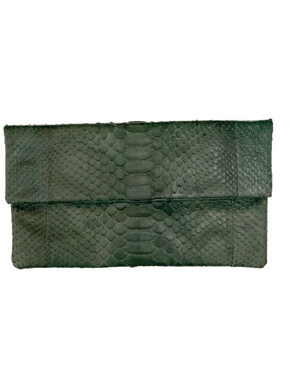 Archipelago Design by Lea Ann Sexton "Finn" Green Python Fold-Over Clutch Bag